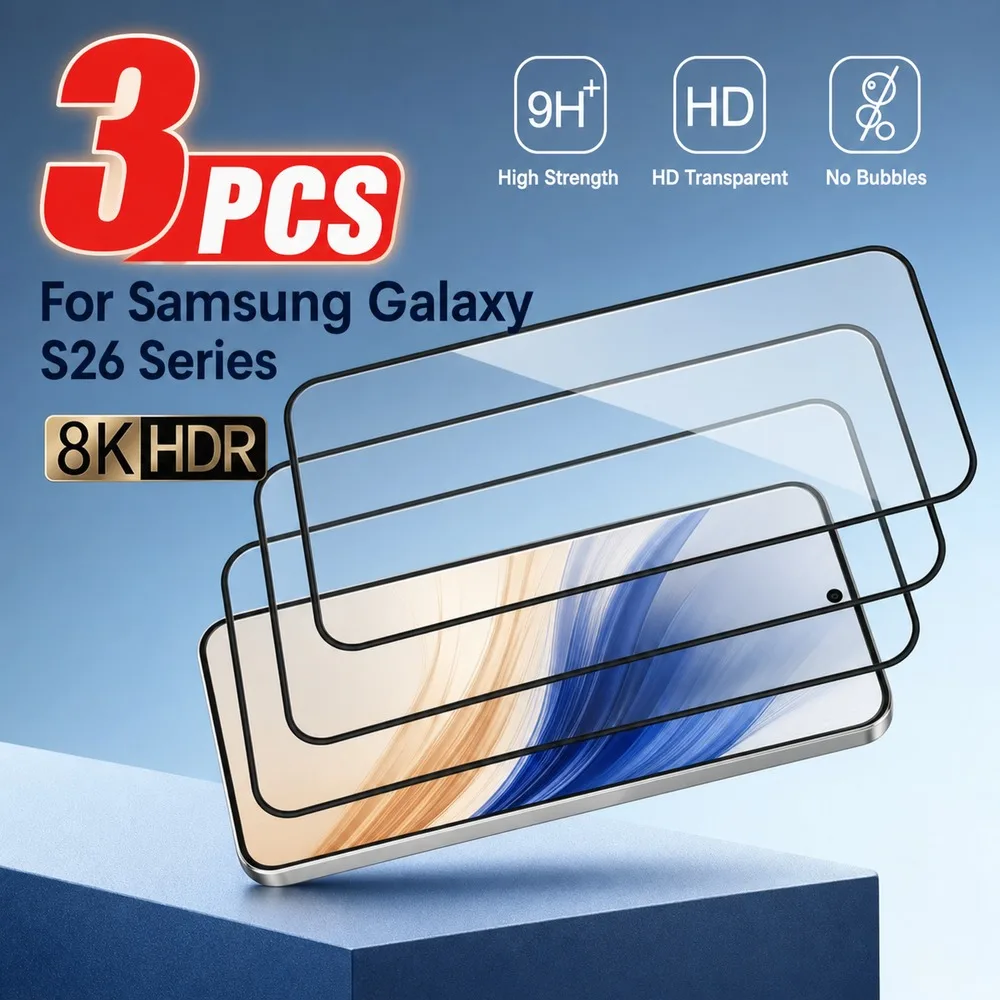 3PCS Tempered Glass For Samsung Galaxy S26 Ultra S26+ S26 S26 FE Screen Protector For Samsung Galaxy S25 Ultra S25+ S25 S25 Edge