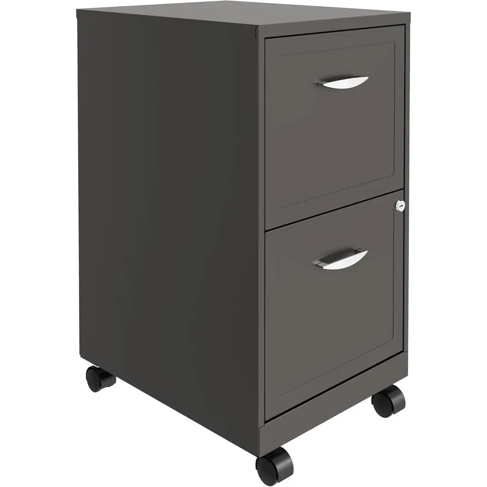 

Compact Letter-Size Mobile Steel File Cabinet for Home and Office, Fits Under Desks, Lockable, Metallic Charcoal