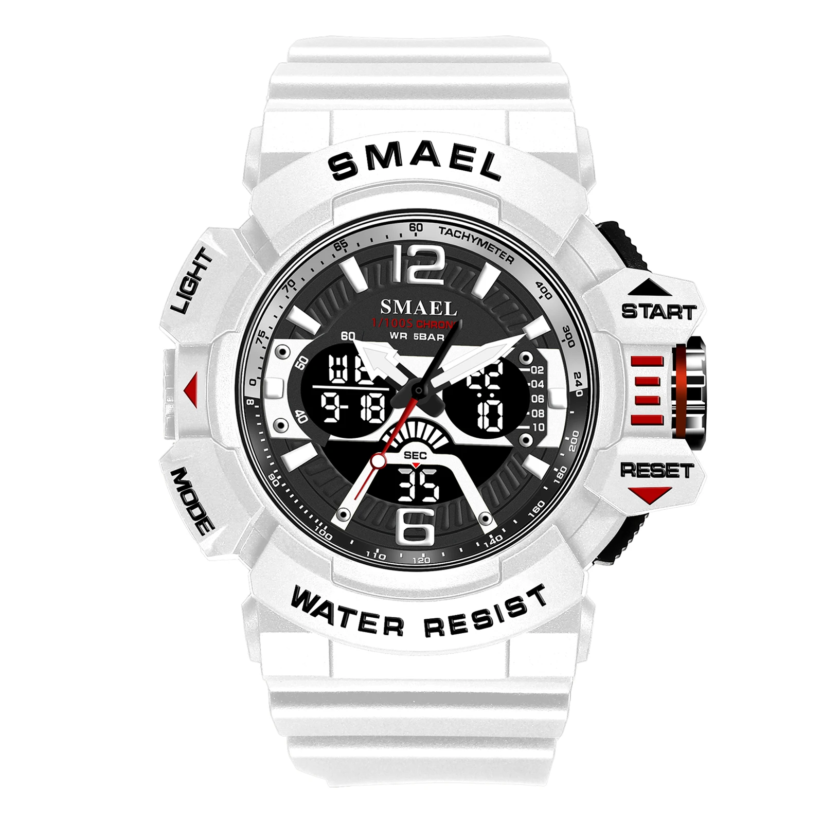 

SMAEL 50M Waterproof Wristwatches Dual Time Display Multi-function Sports Clocks 8065 Mens Watches Digital