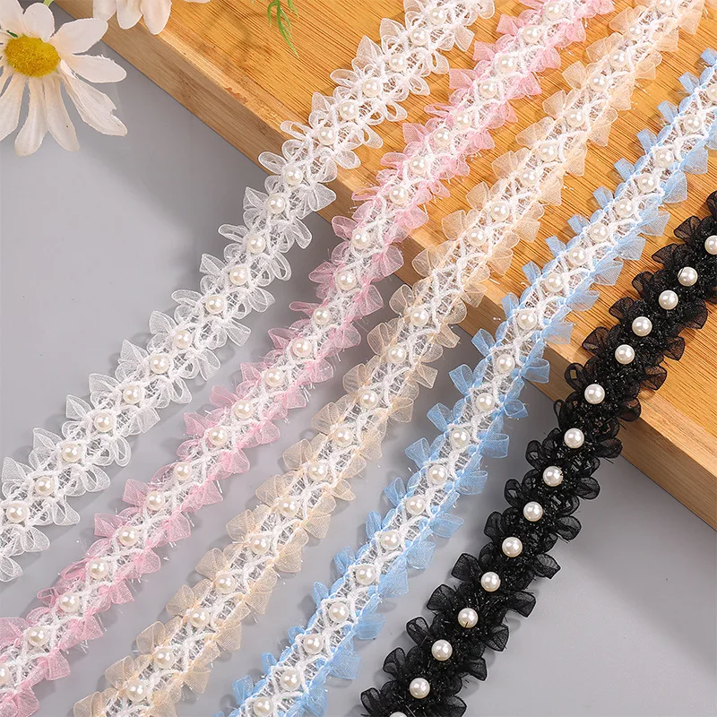 

25MM 45 Yards Bead Falbala Snow Yarn Lace Ruffled Skirt Ribbon Fold Hair Bows DIY Crafts Handmade Accessorie Gift Wrapping