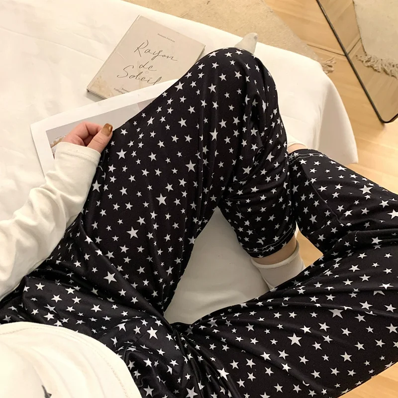 Pajama Pants Woman Cartoon Moe Cat Big Battle Pajama Trousers Female Student Trousers Loose Casual Trousers Lady Sleeping Pants
