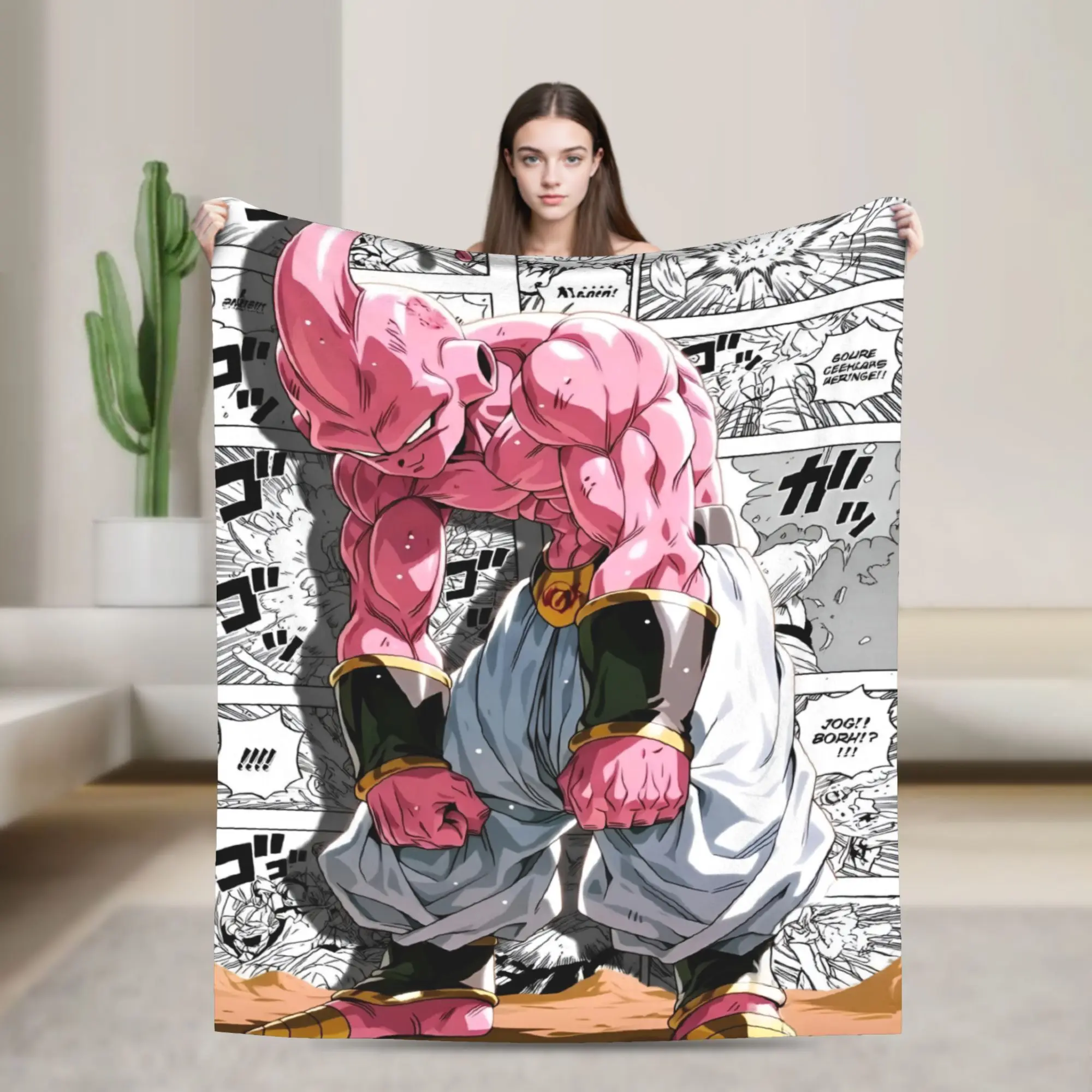 Custom D-Dragon B-Ball Supers Buus Blanket Warm Fleece Soft Flannel Monster Majins Throw Blankets for Bed Sofa Car Spring