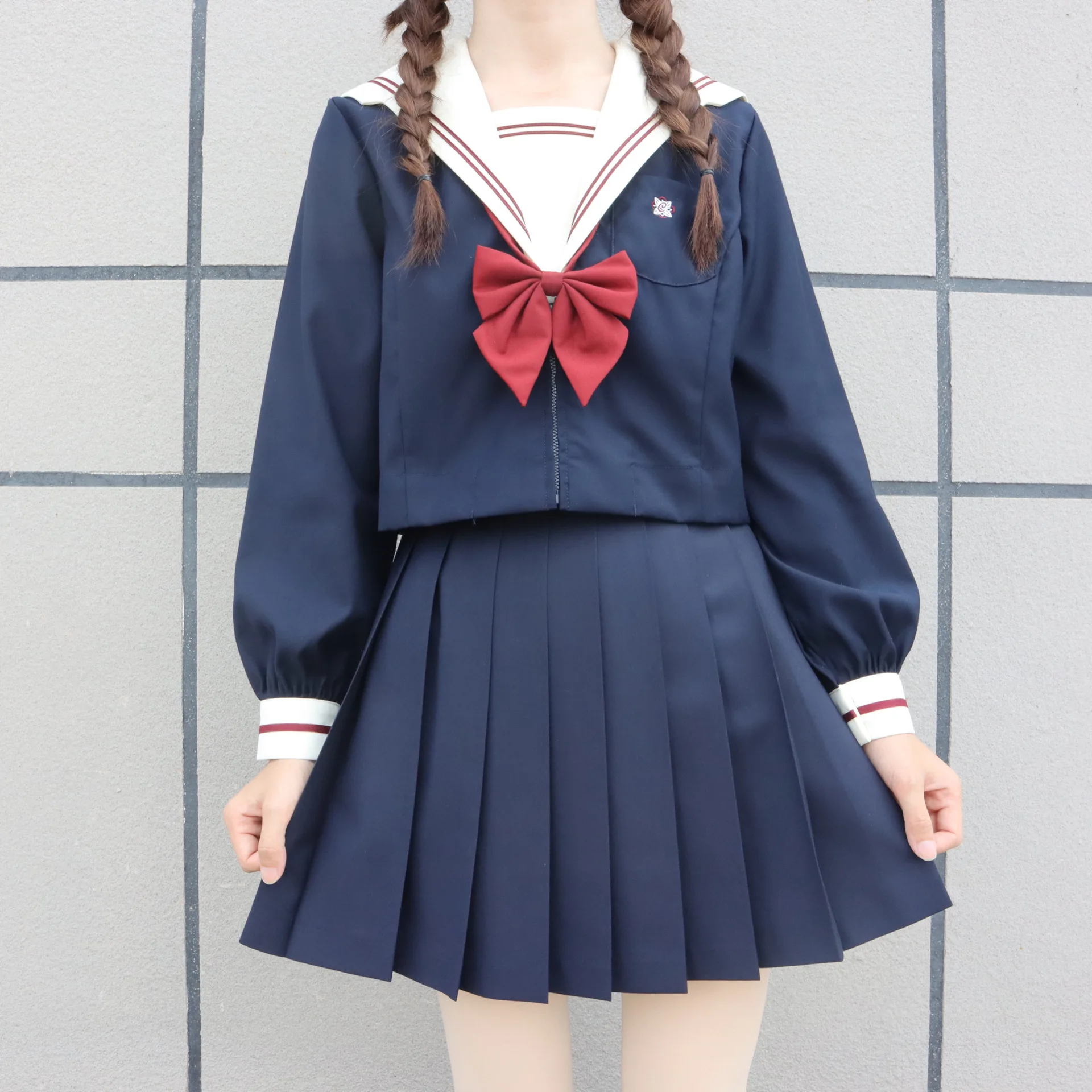 2022 Nieuwe Japanse Stijl S-XL Student Meisjes School Uniform Meisjes Navy Kostuum Vrouwen Sexy Navy Jk Pak Sailor Blouse Geplooide rok