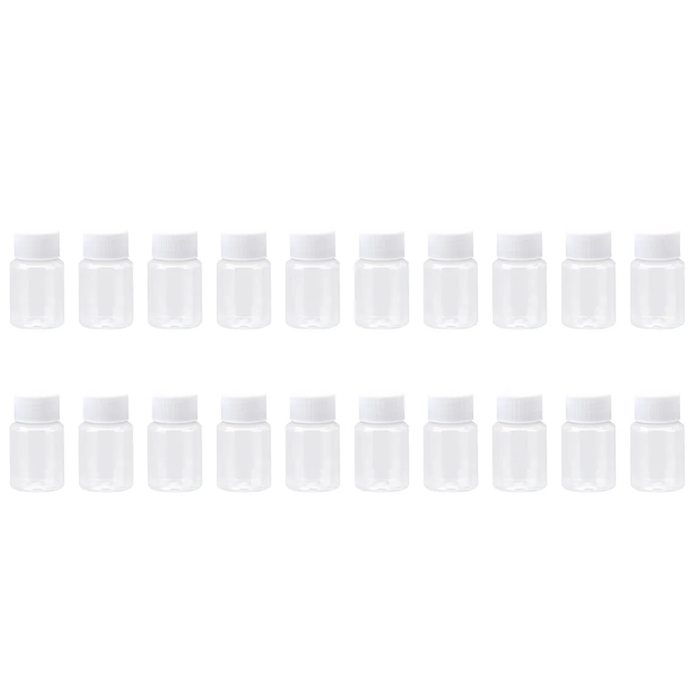 

30 Pcs Empty Tablet Bottles Refillable Travel Vitamin Clear Pill Container Solid with Cover