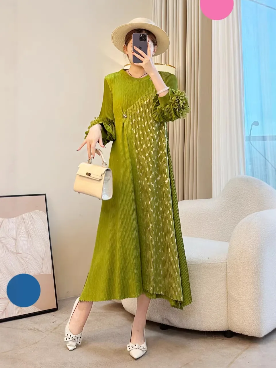 

Новинка Весна 2026: Элегантное модное свободное платье с бронзовым отливом, юбка А-силуэта в повседневном зарубежном стиле, омолаживающая модель