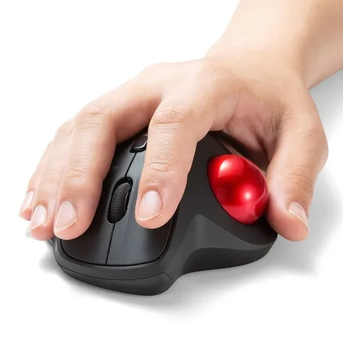Imagen 2 del producto Ratón Sanwa Trackball con cable/inalámbrico/Bluetooth, ergonómico, detección óptica, diseño artístico, dibujo CAD, DPI, ratón de oficina ajustable