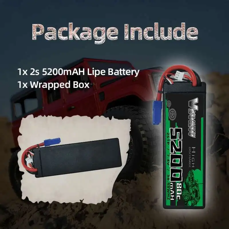 VSVAW 2S batería LiPo 7.4V con conector EC5 para coche RC - imagen 5
