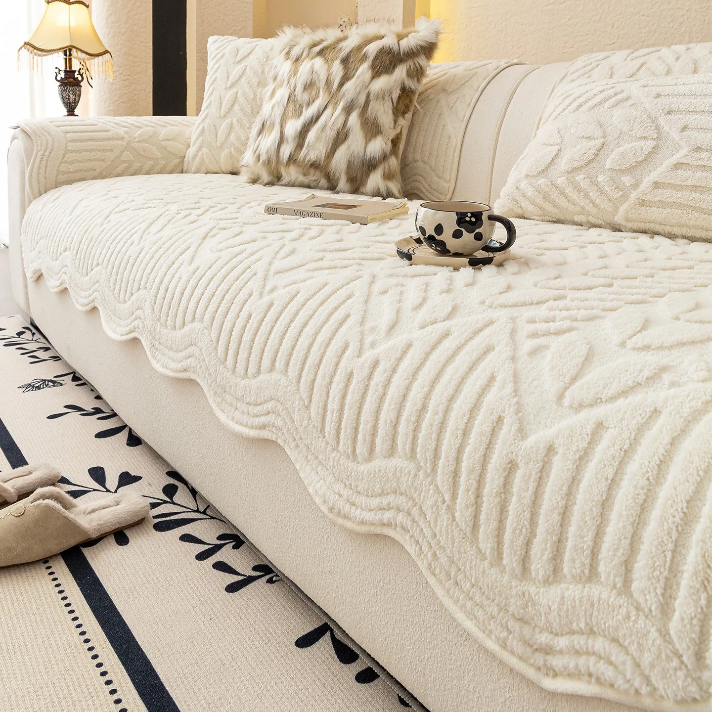 1PC Cotton Flannel Sofa Seat Cover Anti-dirty All Seasons Sofa Slipcover Non-slip Pets Couch Mat Towel for Living Room Home 쇼파패드