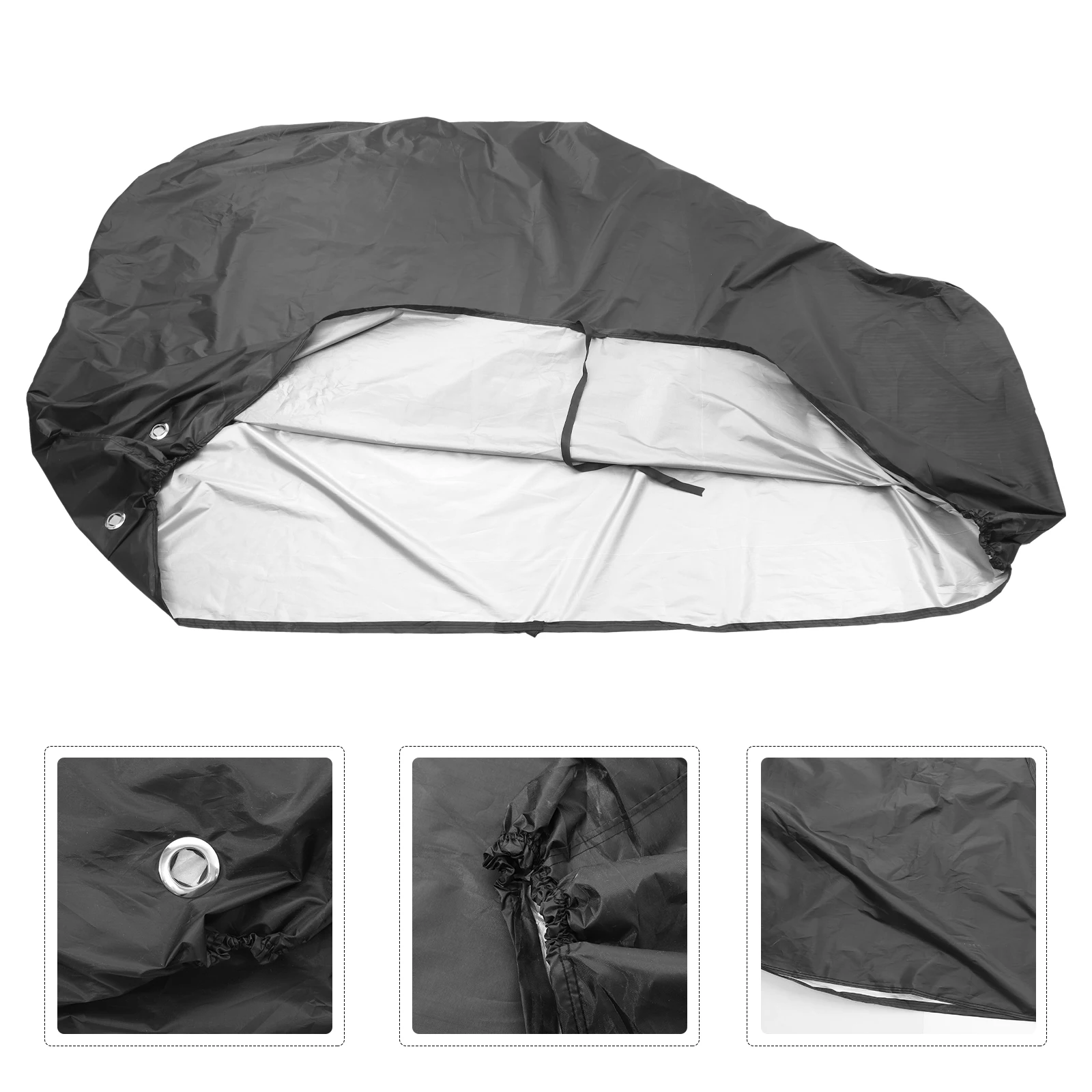 

190T Black Motorcycle Cover 245x125x105cm Large Size Reflective Strips Secure Buckles Dirt Bike Scooter Rain Protection Outdoor