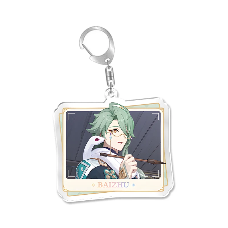 Genshin Impact Key Chain Ring Acrylic Anime Figure Albedo Alhaitham Kamizato Ayato Cute Bag Charms Custom Double Coated Keychain