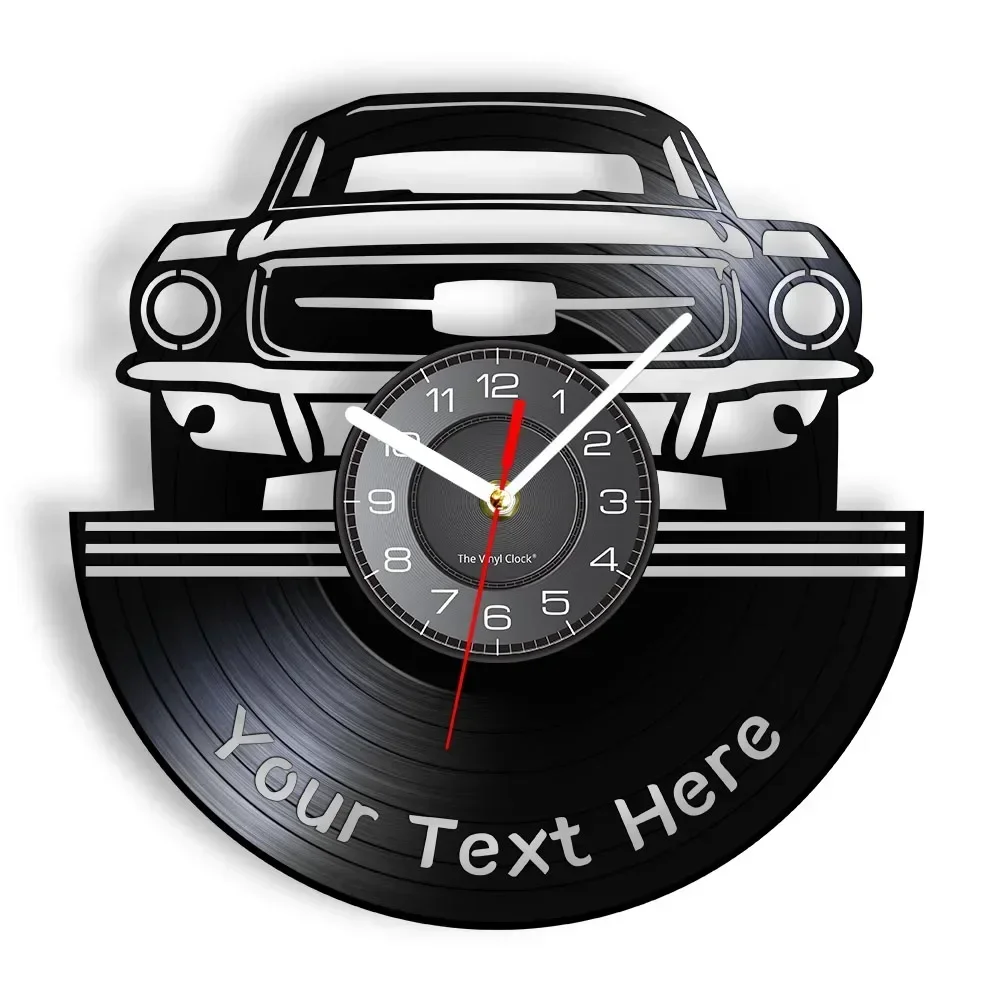 Auto Service Wall Art Garage Wall Clock Custom Your Name Number on The Clock Your Personalised Wall Clock Made of Vinyl Record