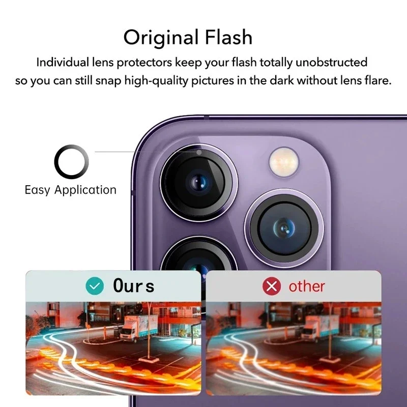 Camera Lens Protector for IPhone 11 12 13 14 Pro Max Metal Ring Protector Lens Glass for IPhone 12 13 Mini 14Plus 14Pro Max
