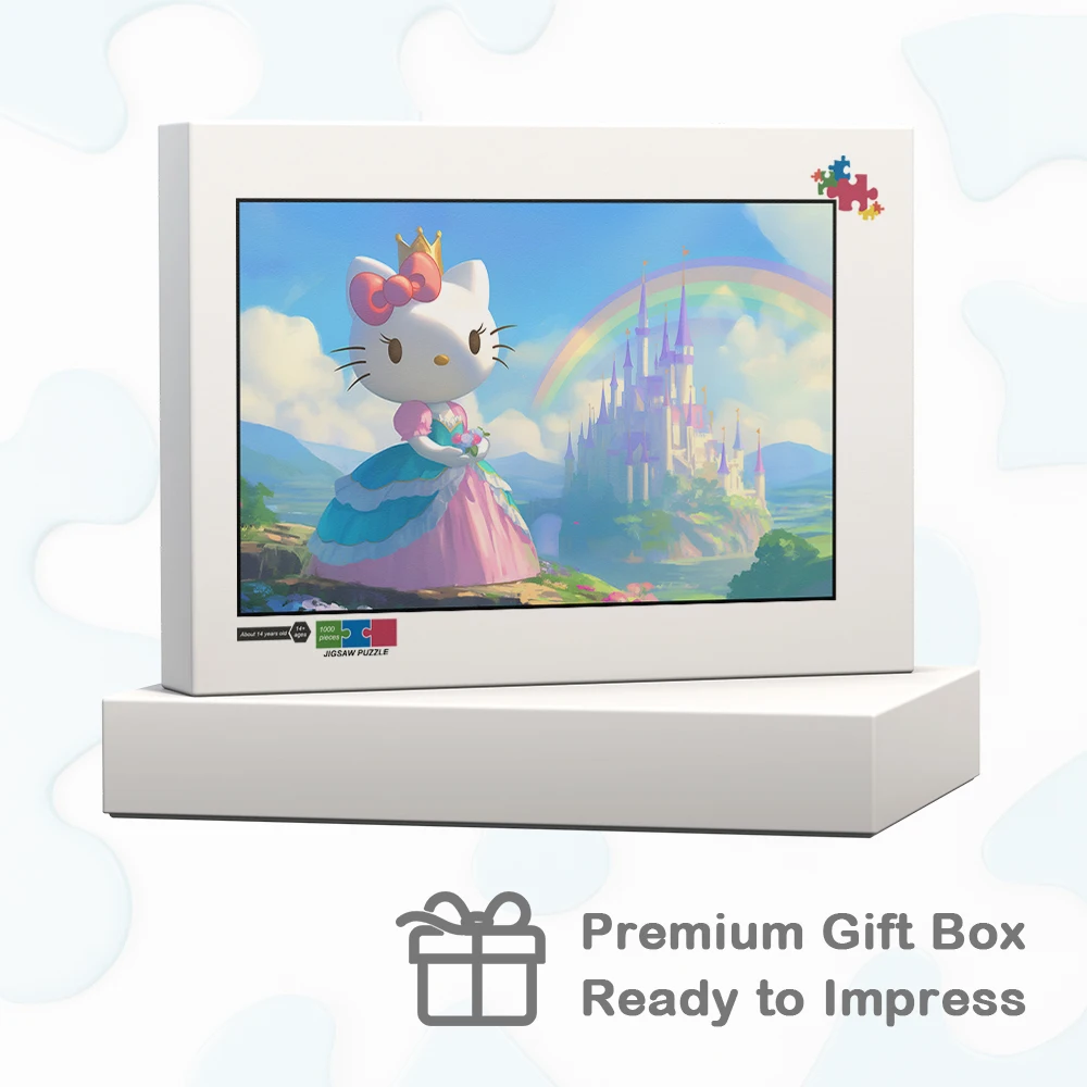 Puzzle Hello Kitty Rainbow Castle Sanrio Kreskówkowe Zabawki dla Dzieci Niepokojące Puzzle Postacie Anime Gry Rodzinne