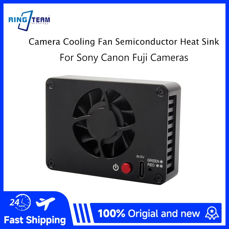 Semiconductor Camera Cooling Fan Heat Sink AI Temp Control LED Display for Sony Canon Fuji Cameras Live Streaming Silent Cooler