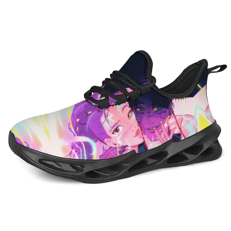 

Neon KPOP Witch Hunt Team Support Print Design Animation Pattern Niche Fashion Lace-up Large Size New Casual Sports Shoes
