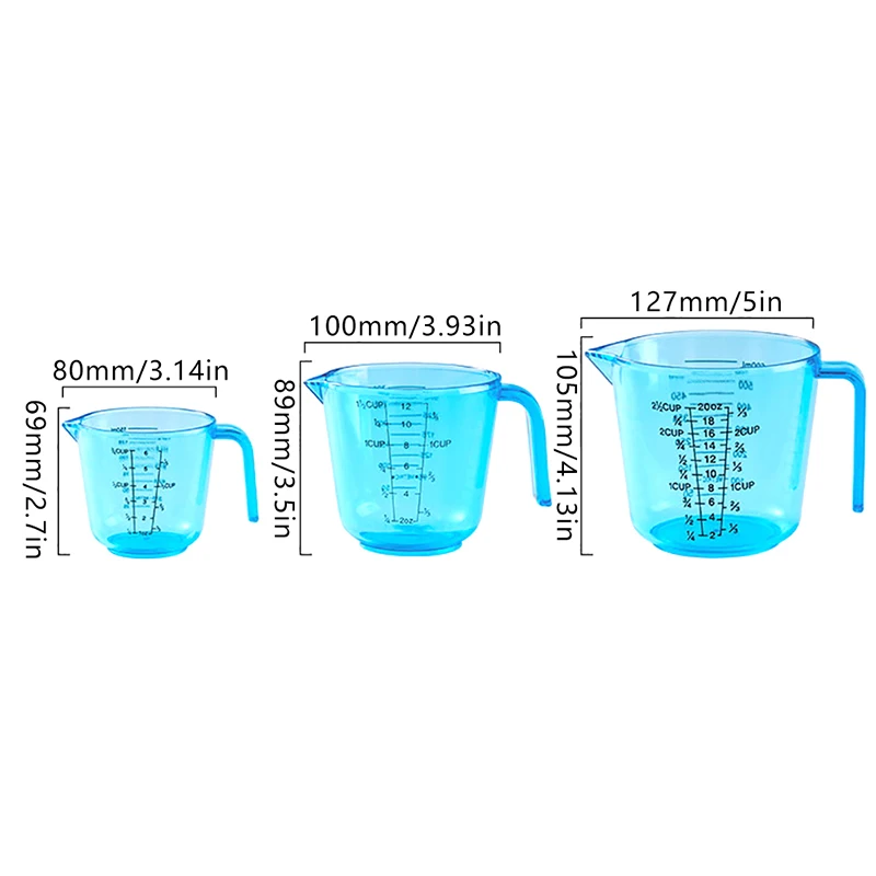 {YY30} 1 Pc 150/300/600Ml Multipurpose Plastic Measuring Cup Heat Resistance With Scale Measuring Cup Kitchen Supplies