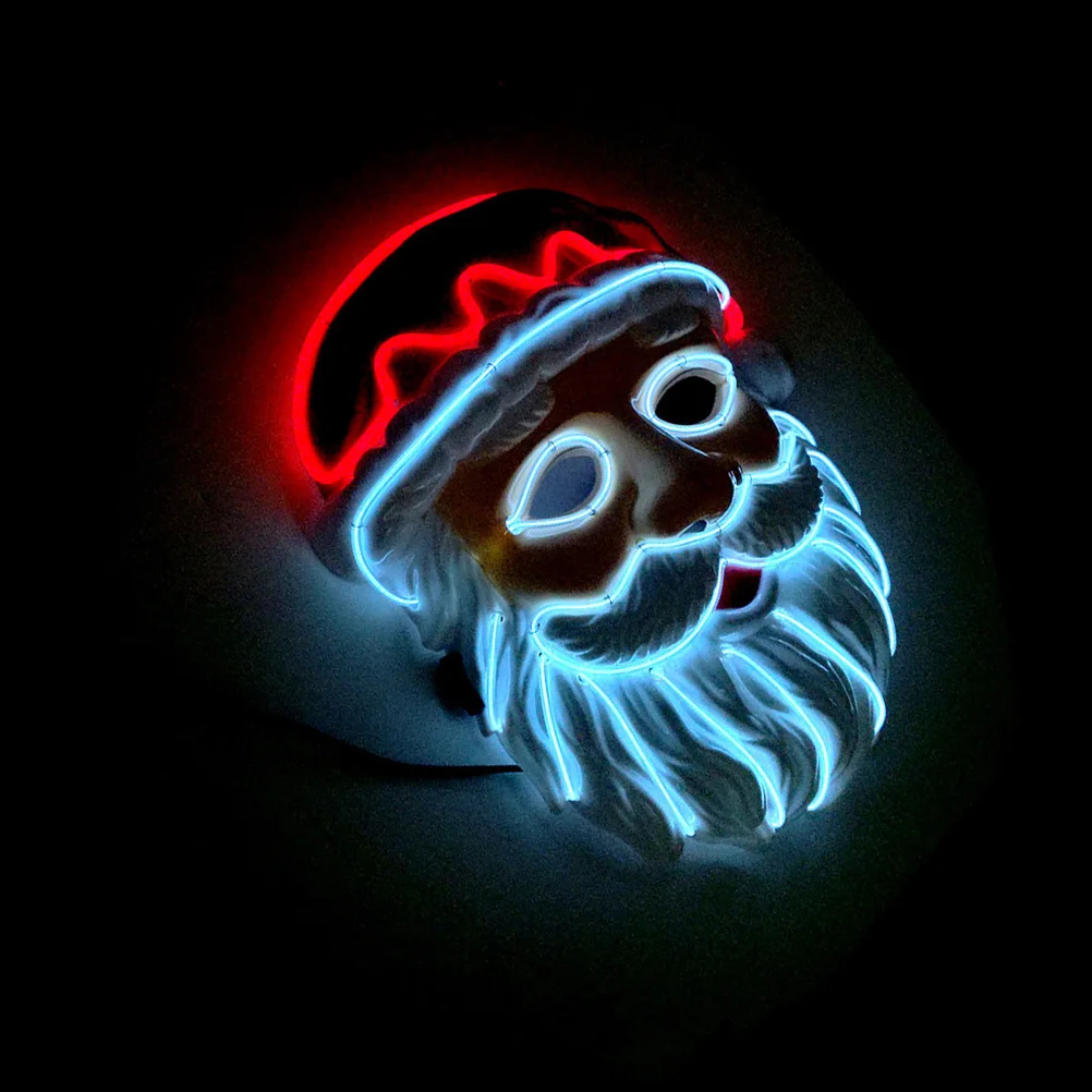 

1Pcs Santa Claus Modeling Luminous Mask Christmas Light Up Party Accessory Premium Build Mask for Group Photos Holiday