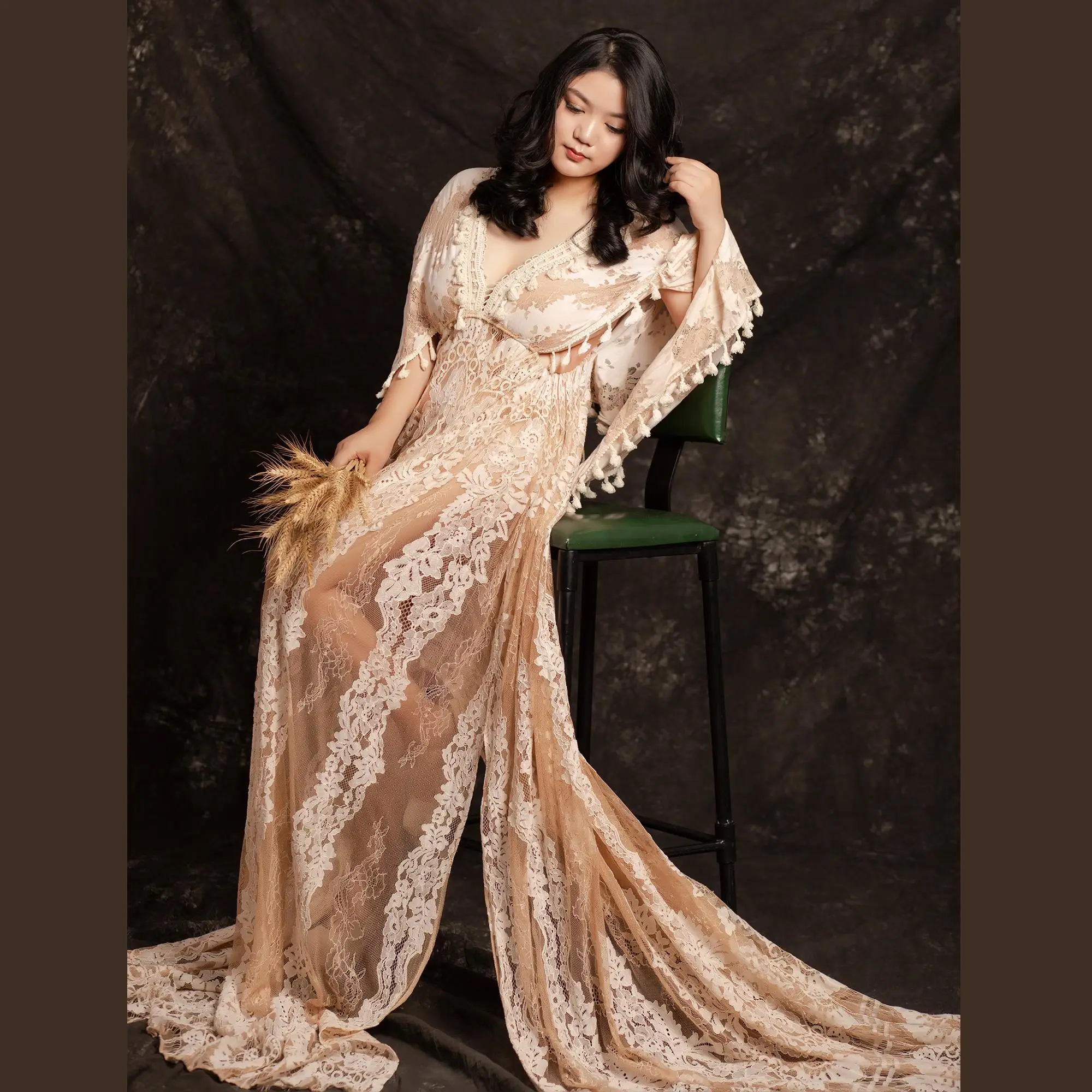 

Don&Judy Dress For Pregnant Women Long Sleeves Bohemian Style Clothing For Photography Artistic Photo For Pregnancy Woman