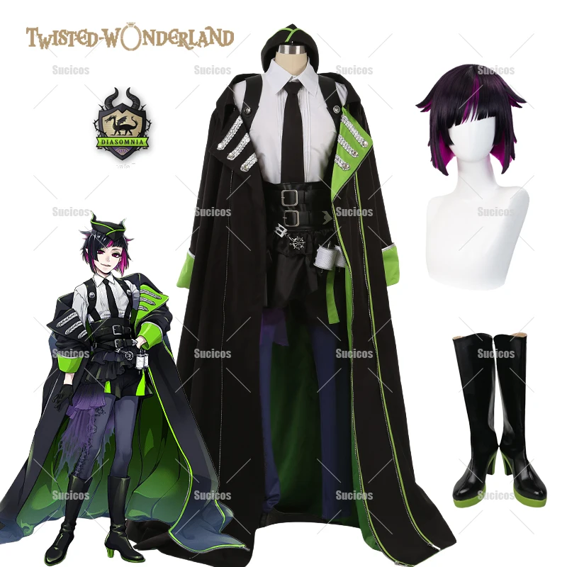

Anime Twisted Wonderland DIASOMNIA Lilia Vanrouge Cosplay Costume Wig Uniform Adult Women Men Halloween Role Play Cos Prop