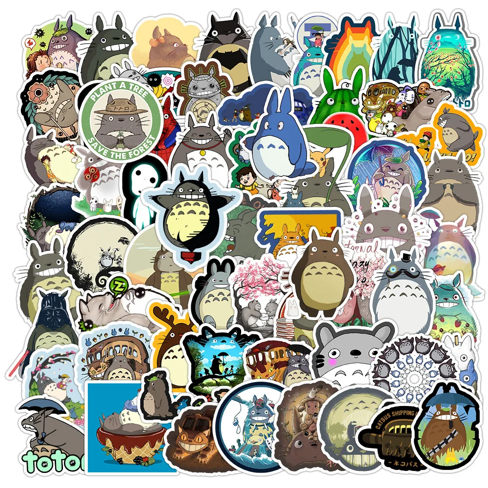 60PCS Spirited Away Totoro Animatie Sticke Cartoon Graffiti Decals Helm Skateboard Laptop Motorfiets Sticker Decor Speelgoed