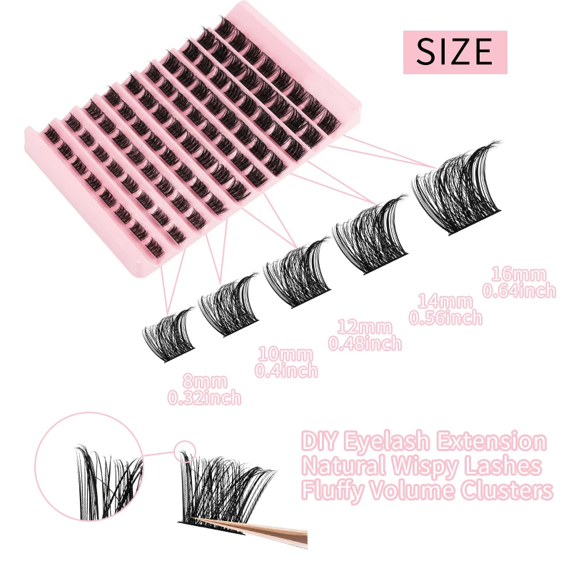 Natural Soft Segmented False Bundles Eyelashes DIY Individual Clusters Lash Extensions Faux Mink Fake Bunches Lashes