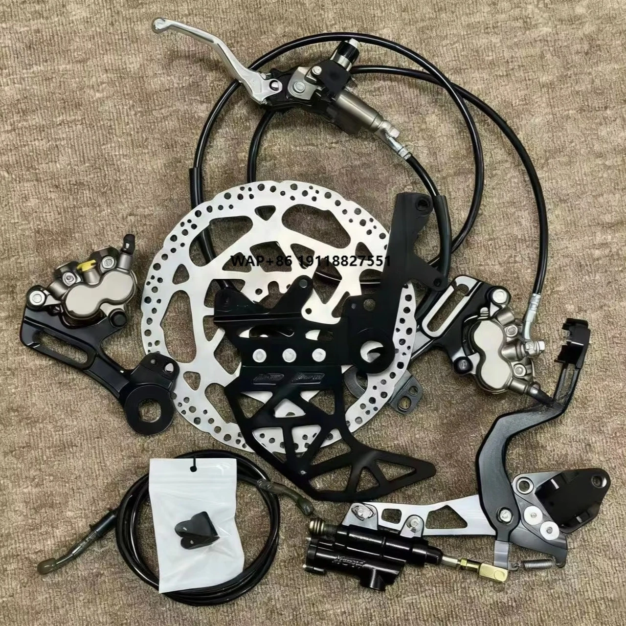 

240mm Aluminum Alloy Dual-Caliper Brake Calipers Bracket Kit Rear Disc Brake Anodic Oxide Finish Surron LBX Talaria