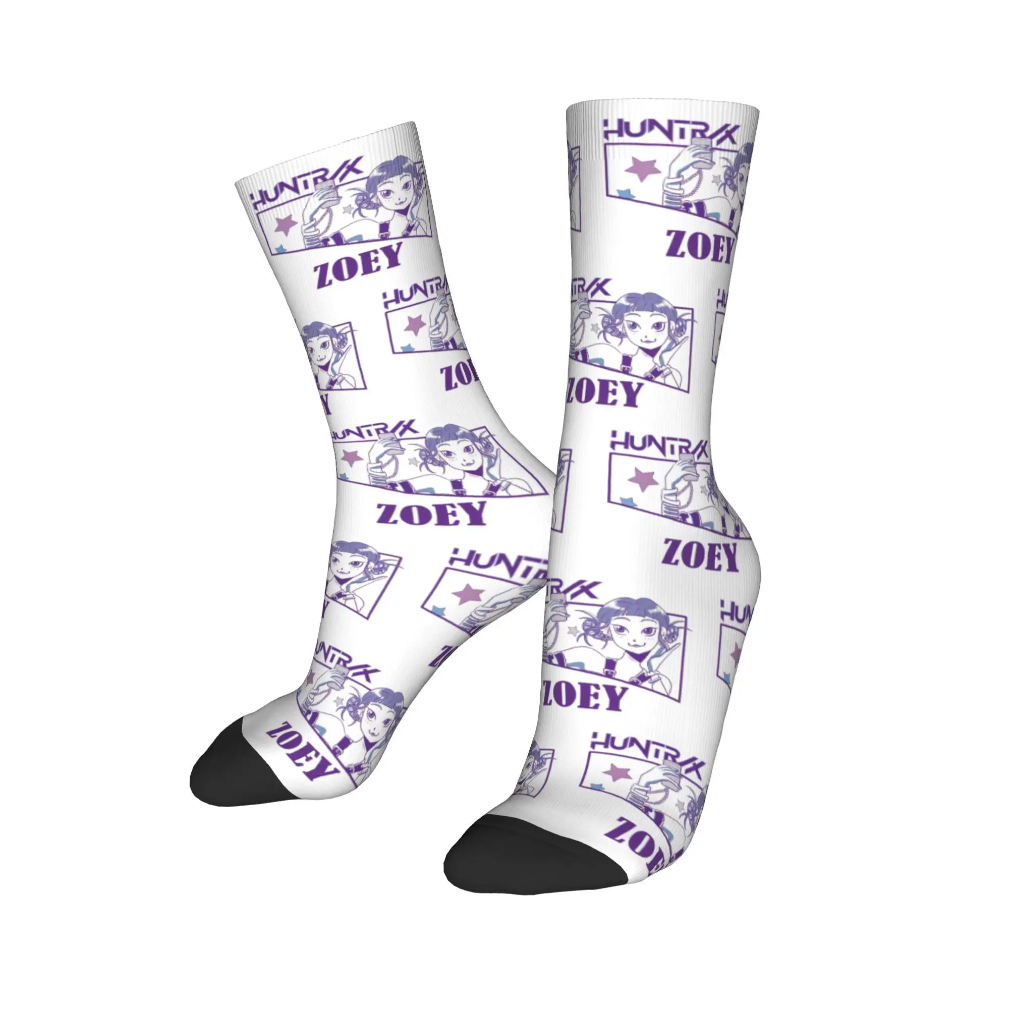 Calcetines de moda para hombre, calcetines informales Zoey HUNTRX Kpop Demon Hunters, calcetines deportivos de poliéster para mujer, primavera, verano, Otoño e Invierno