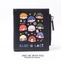 Blue Lock Vegan Leather Anime Wallet for Student Boy Girl Bifold RFID Blocking Card Holder Mini Purse Short Money Clip Zipper