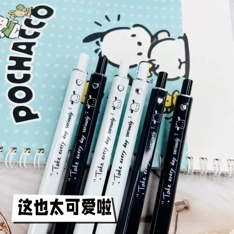 4Pcs Kawaii Sanrio Pochacco Neutral Pen Carbon Pen St Nib 0.5Mm Black Quick Drying Smooth Writing Ins Stationery Gifts For Girls