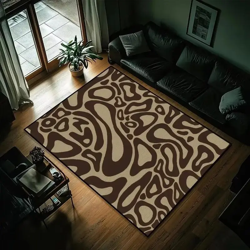 Modern Abstract Swirl Rug—Non-Slip Large Living Room Rug, Bedroom and Gaming Room Floor Mat, Home Decor - view 4