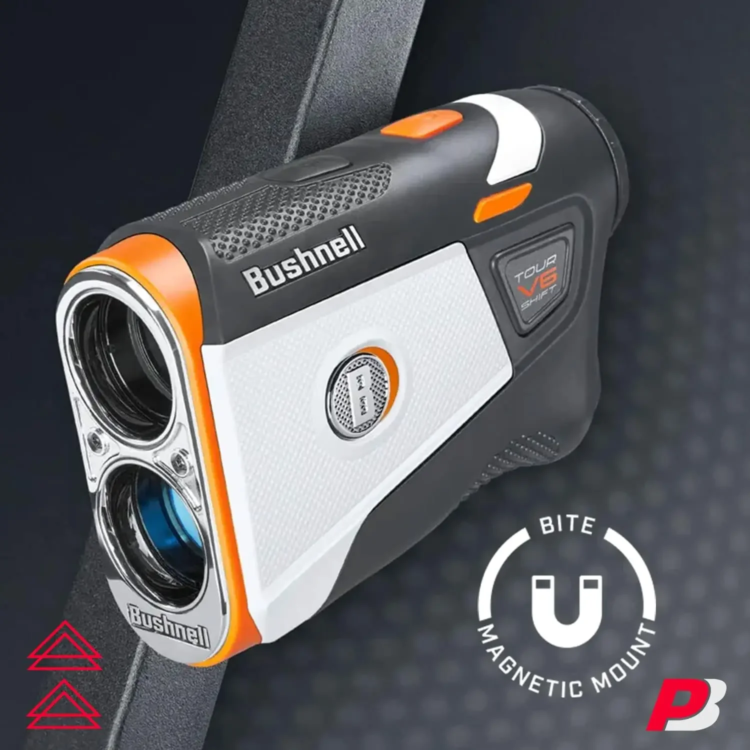 ชุดเครื่องวัดระยะกอล์ฟ V6 - PinSeeker พร้อม Visual JOLT, BITE Magnetic Mount - รวมไมโครไฟเบอร์ PlayBetter