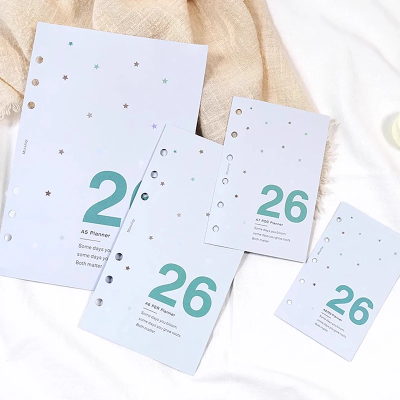 Fromthenon 6 Holes A5 A6 A7 M5 Loose-leaf Notebook Planner Journal 2026 Calendar Card Accessories Office Stationery Supplies
