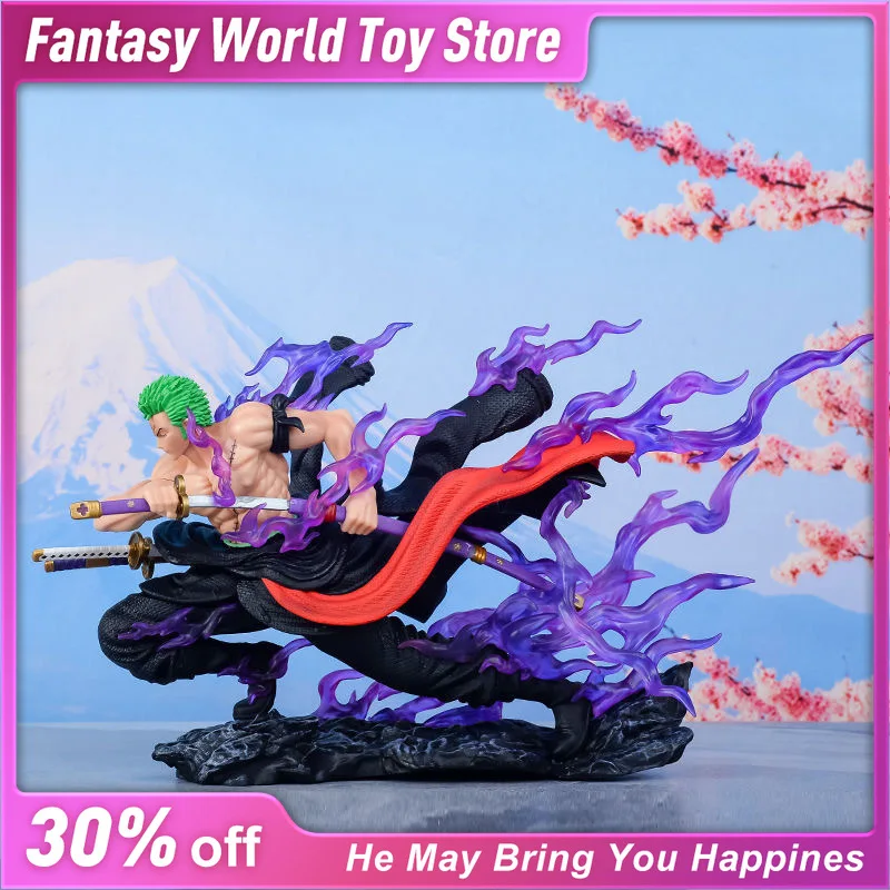 

One Piece GK Roronoa Zoro Drawing Sword Drifting Statue Model Anime Figure Peripheral Scene Decoration Gift Ornament Collectible
