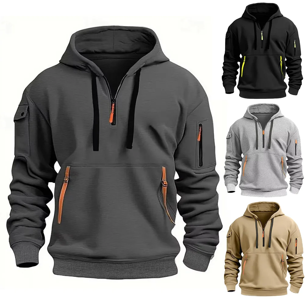 Neue Herbst und Winter männer Casual Sport Mit Kapuze Pullover Sweatshirt Crash Farbe Zipper Street Style männer Tops