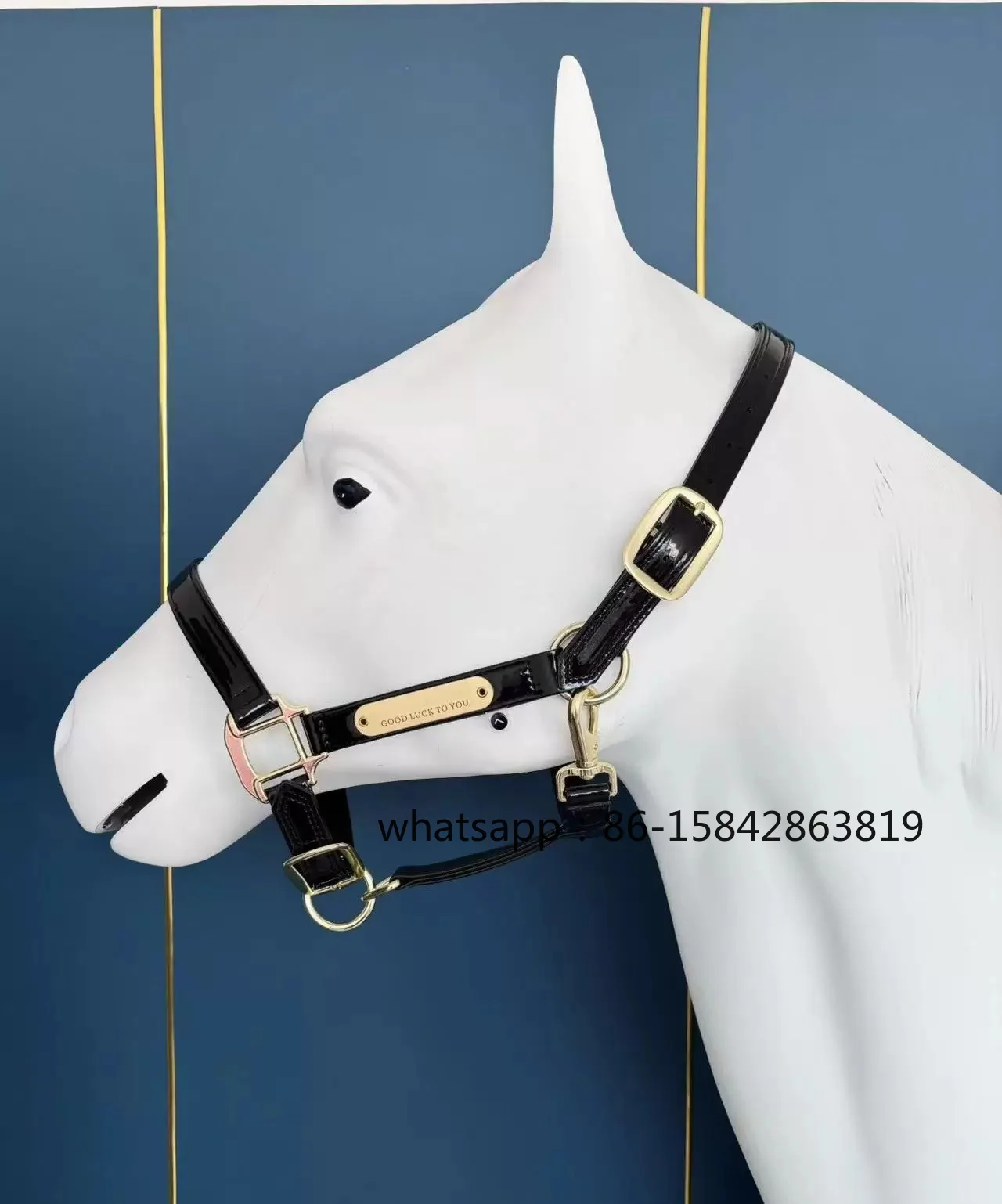 Glossy Patent Leather Dragon Protective Cover, Adjustable Halter Fastener, Horse Saddle Equestrian Accessories