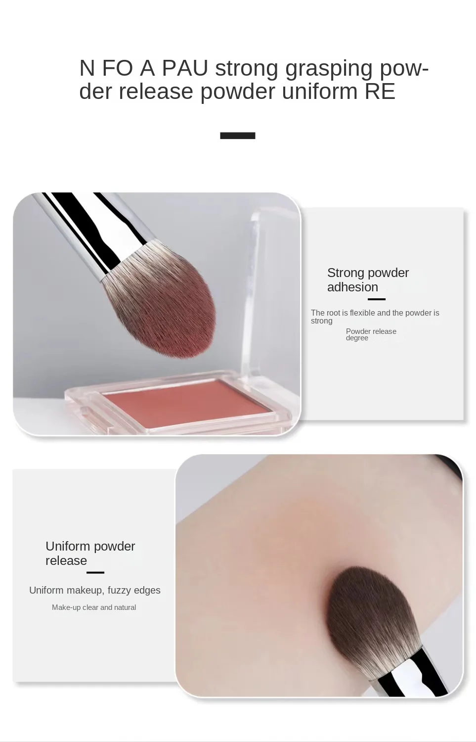 Pfirsich Herz Rouge Pinsel Pulver Rouge Creme Flüssigkeit Rouge Make-Up Pinsel Flache Kleine Präzise Rouge Pinsel Make-Up-Tools – Detail 18