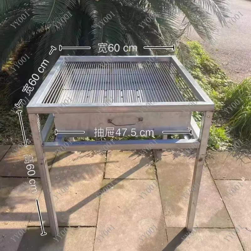 Detachable BBQ Grill Thickened Metal Bracket Portable Outdoor Cooking Rack for Home Business