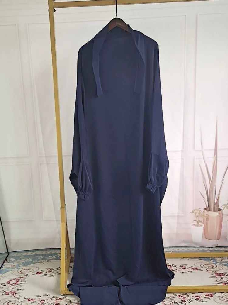 Ramadan One Piece  Long Khimar Abaya Muslim Women Dress Prayer Garment Dubai Saudi Prayer Dress Maxi Loose Robe Eid Niqab