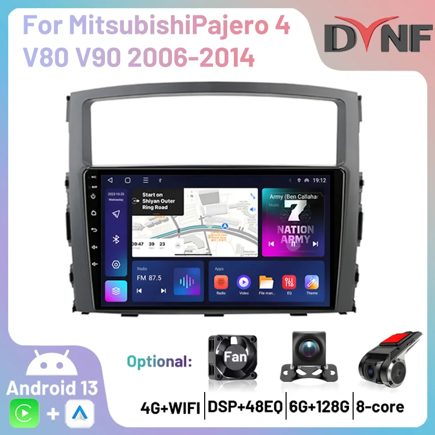 

Car Radio 4G Android Carplay Multimedia Player GPS Navigation Autoradio For Mitsubishi Pajero 4 V80 V90 2006 2007 2008 2009-2014