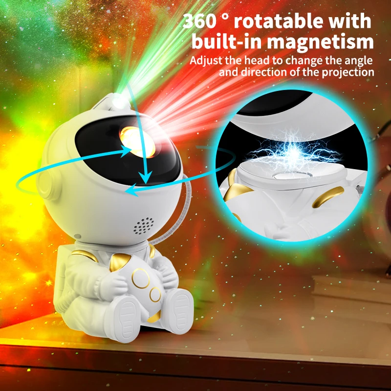 LED スター銀河プロジェクターナイトライト宇宙飛行士星空寝室の部屋の装飾子供のギフト - LED 雰囲気作成ランプ