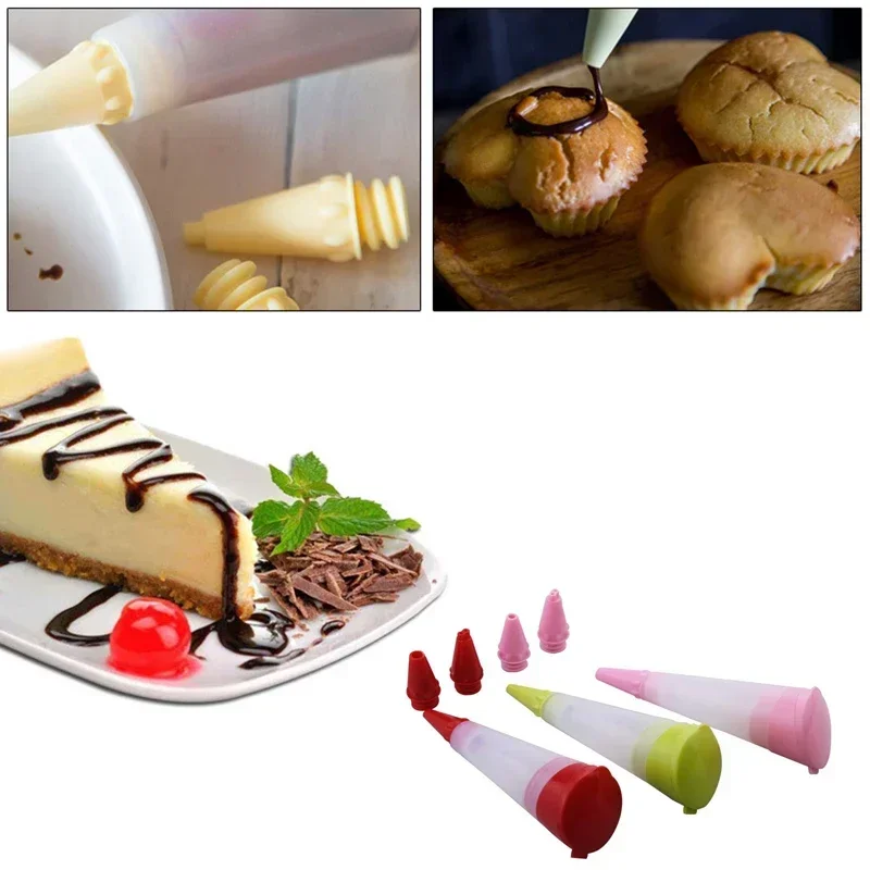 Silicone Food Writing Pen Pastry Plastic Nozzle Cake Decorating Tools Pastry Cream Chocolate Decorating Syringe Decoration Pen
