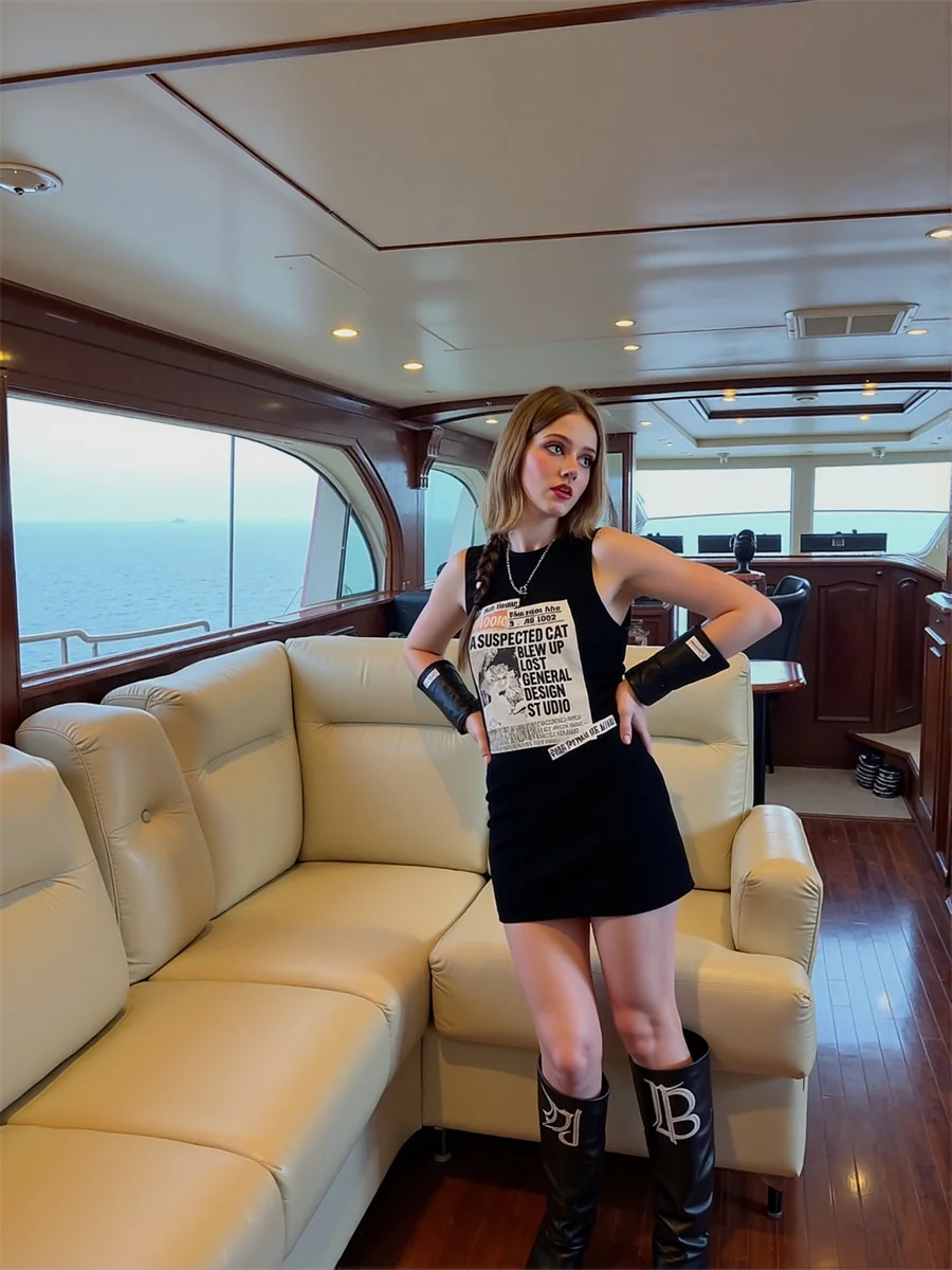 فستان نسائي فتاة شابة على الطراز الكوري ملابس الشارع الشهير شريطية منقط شبكي منقوش بنقشة مربعات ليوبارد زيبرا جرافيك تجريدي على شكل حيوان #1