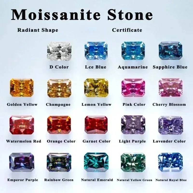 أعلى حجر مويسانيتي شكل مشع VVS1 أحجار كريمة مفكوكة عالية الجودة لصنع المجوهرات المخصصة مع شهادة #1