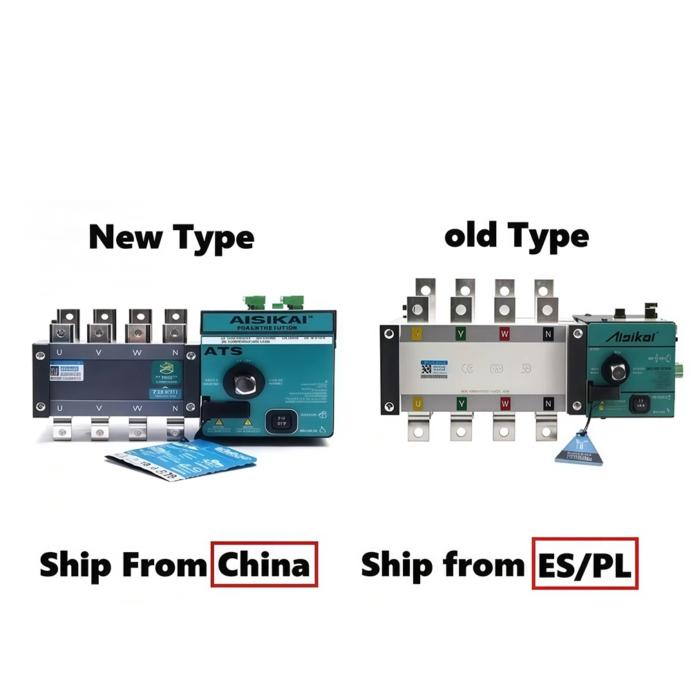 100A 160A 250A 4P AISIKAI ATS Diesel Generator Dual Power Automatic Transfer Switch Single Three Phase Generator Parts AC220V