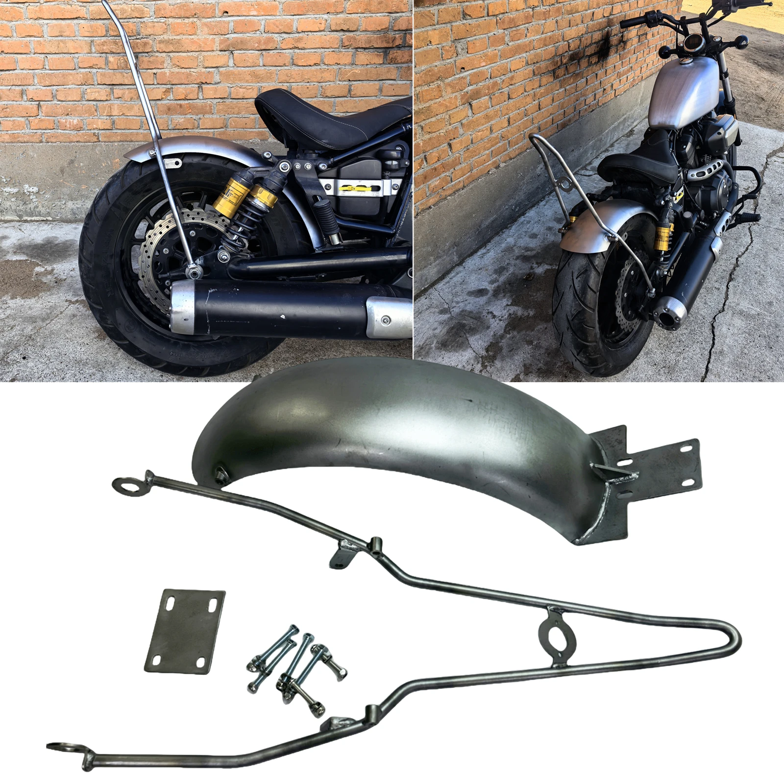 

Pop Motorcycle Rear Fender Guard Mudguard Mud Splash Cover With Bracket Kit For Yamaha XV950 2014-2023
