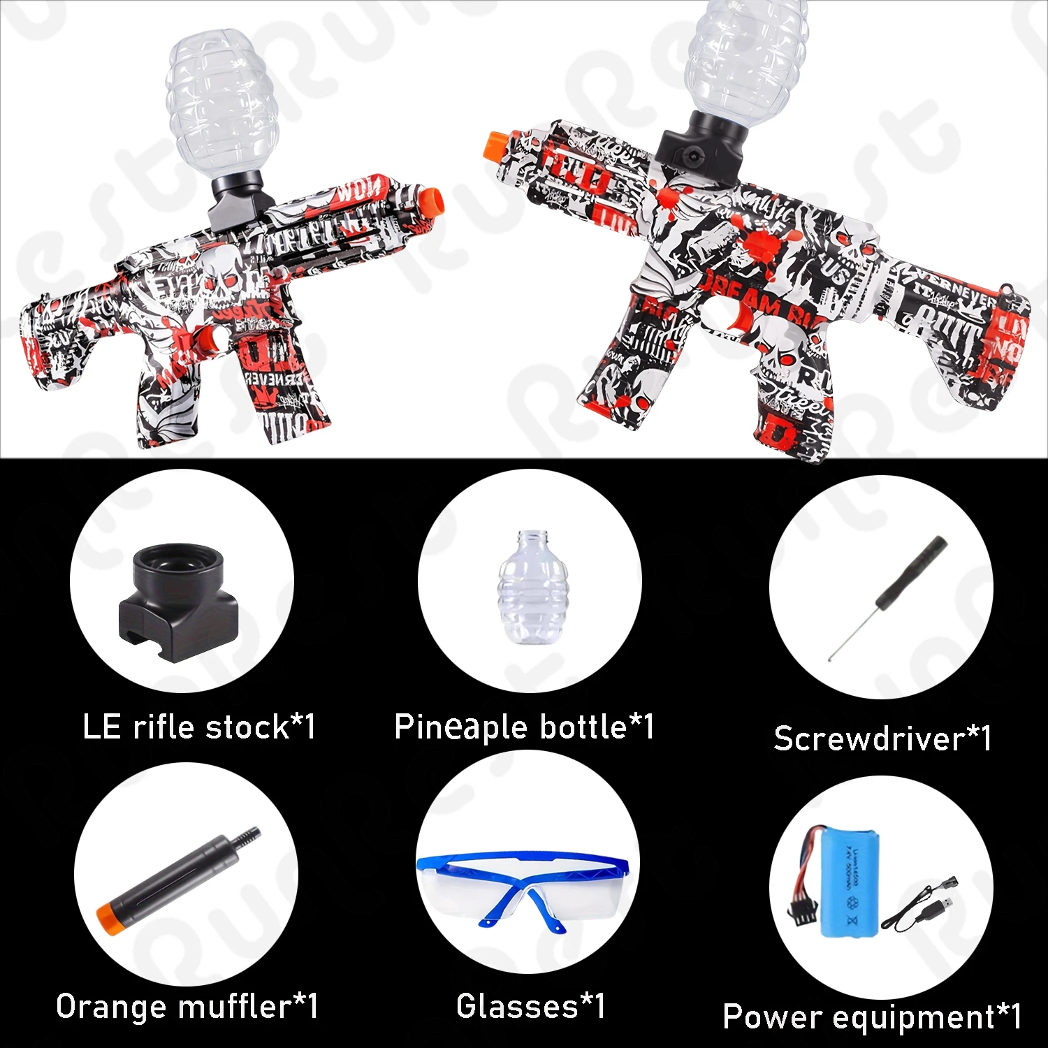 Elektrischer Ball-Blaster, Balls High Orbeez Gun Performance Ball Blaster Gun Coole Spielzeugpistole, wiederaufladbares Splatter-Ballspielzeug für Outd