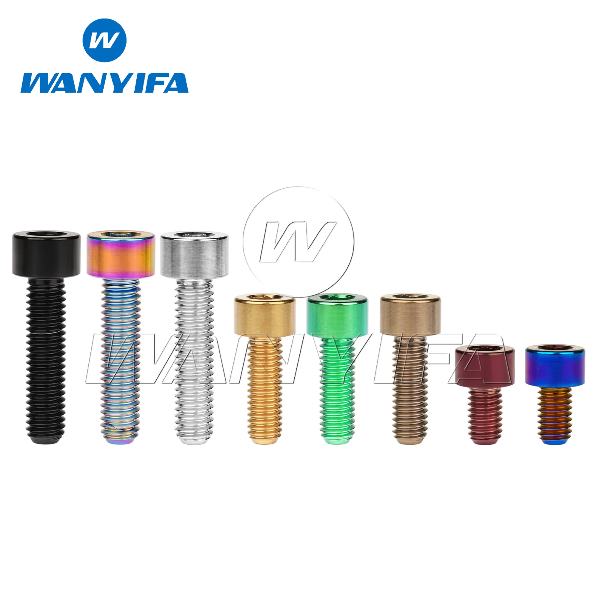 Wanyifa Titanium Bolt M4x10/12/15/20mm Allen Key Socket Square Head Screws Bicycle Ti Fastener