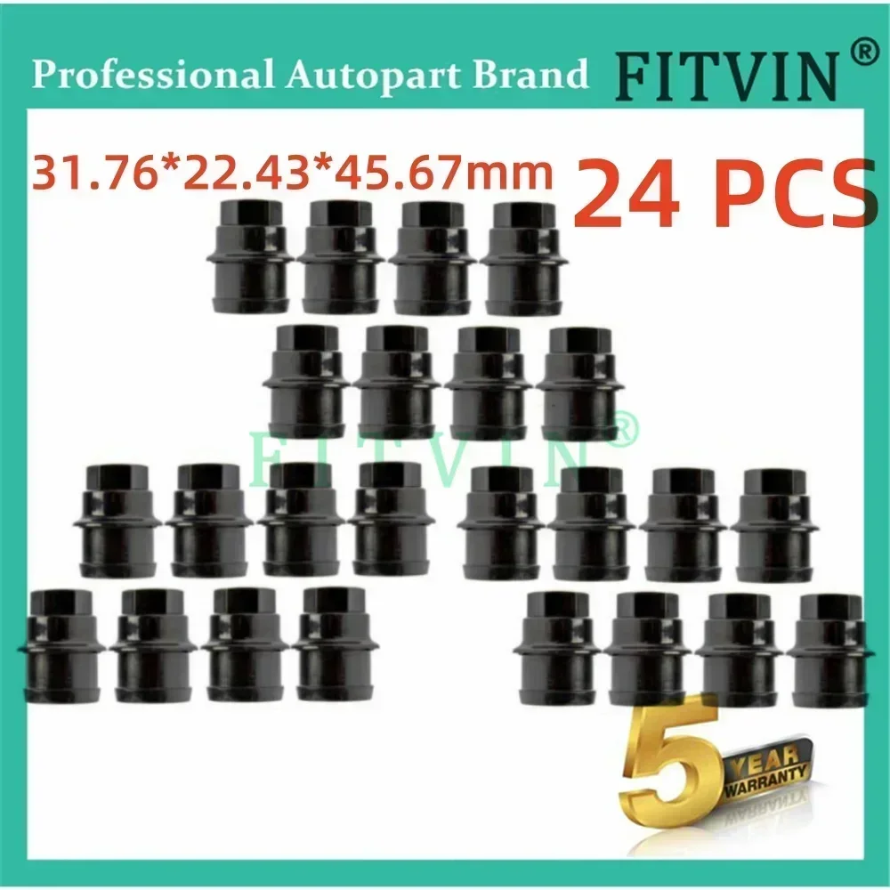 24PCS 22mm Replacement Kit 12472838 9597158 15767268 For GMC For Chevrolet For Cadillac Black Wheel Lug Nut Covers M27-2.0 Hex