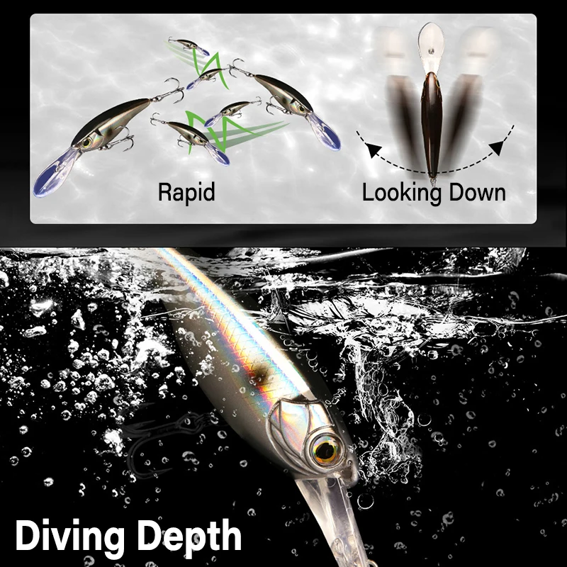 Señuelo Crankbait Wobbler Minnow para lubina y lucio en agua salada - imagen 4
