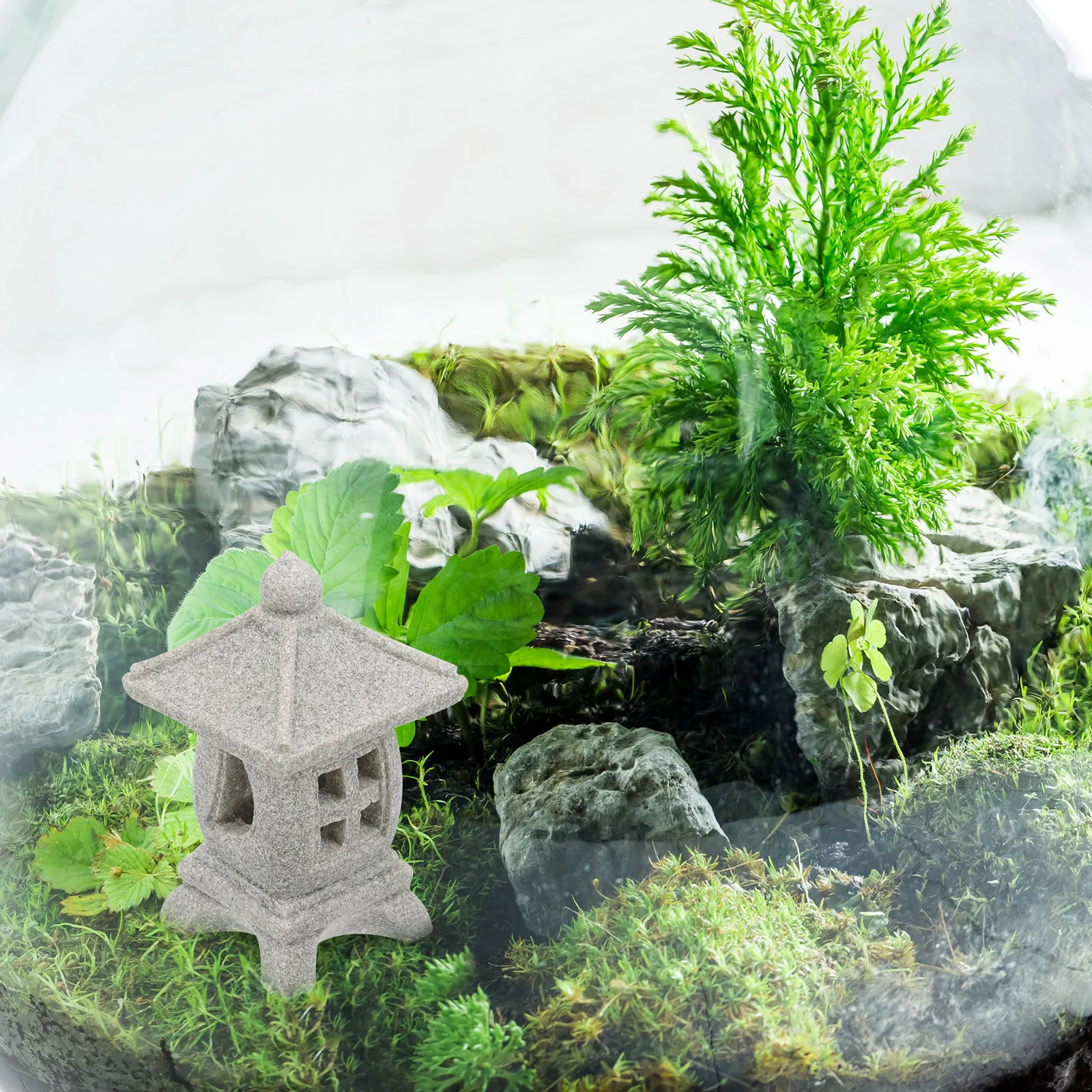 

Resin Pavilion Ornament Micro Landscape Decoration Miniature Garden Statue Small Yard Desktop Sand Table Accessory Unique